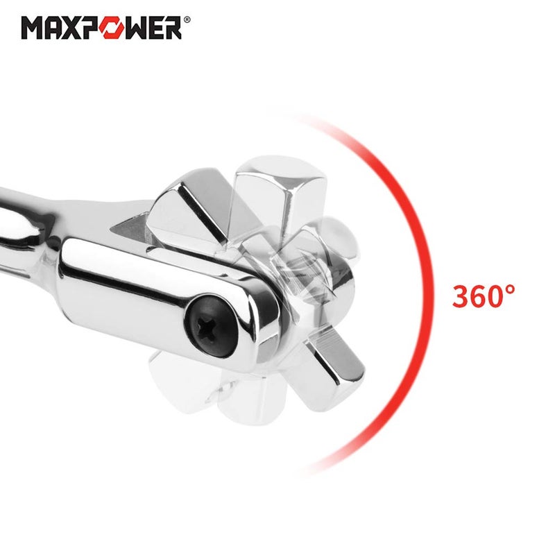 MAXPOWER 1/2-Inch and 3/8-Inch Drive Dual-drive 24-Inch Breaker Bar Flex Handle - Image 4